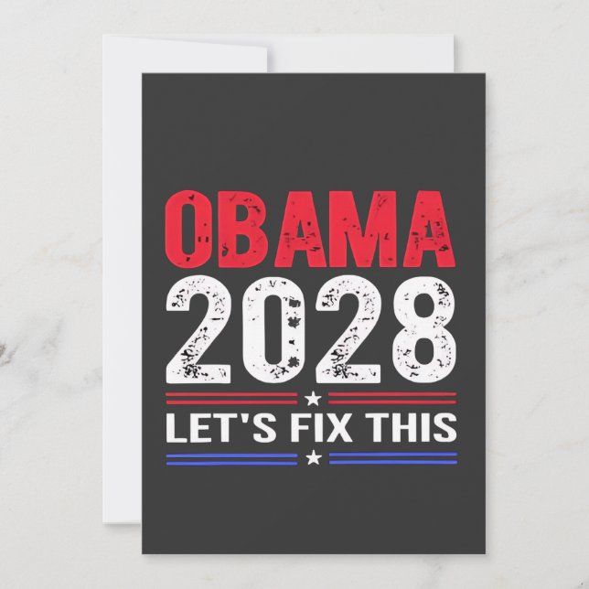 Obama 2028 Let's Fix This Democracy Election USA  Invitation (Front)