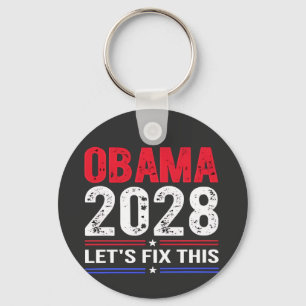 Obama 2028 Let's Fix This Democracy Election USA  Keychain