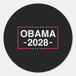 Obama 2028 Obama For President American Flag Vinta Classic Round Sticker