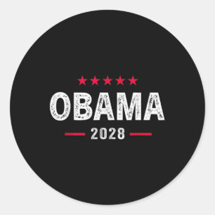 Obama 2028 Shirt Vote Obama For President 28 Classic Round Sticker