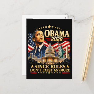Obama 2028 Since Rules Don't Exist Anymore Holiday Postcard