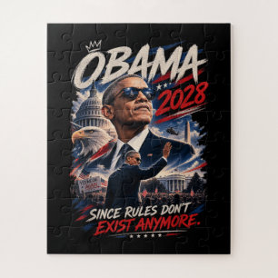 Obama 2028 Since Rules Don't Exist Anymore Jigsaw Puzzle