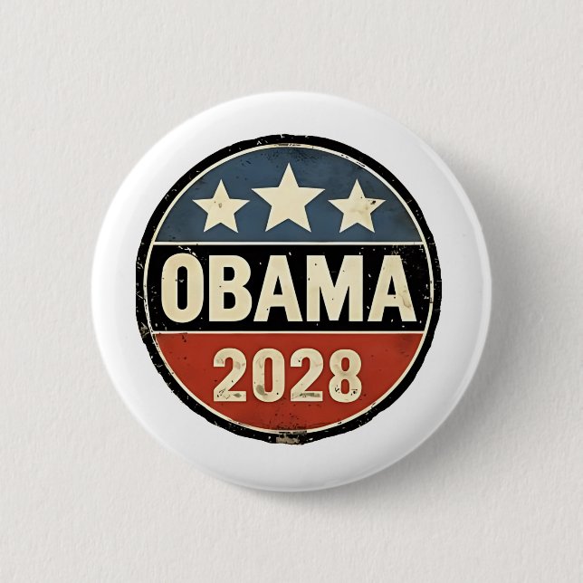 Obama 2028 US Election Politics 2 Inch Round Button (Front)