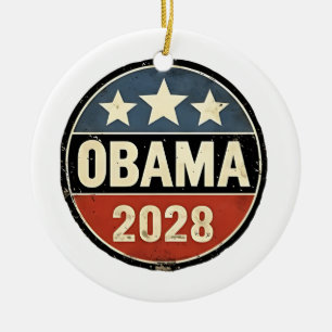 Obama 2028 US Election Politics Ceramic Ornament