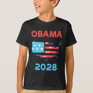 Obama 2028 Usa Map Patriotic Political Election Wh T-Shirt