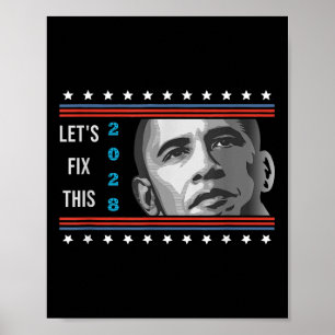 Obama 2028 Usa Vintage Patriotic Political Protest Poster