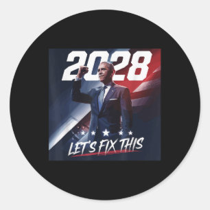 Obama 2028 Vintage Obama Patriotic Political Rally Classic Round Sticker