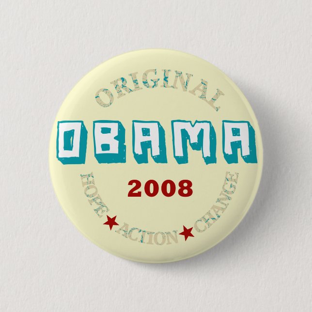 OBAMA 2 INCH ROUND BUTTON (Front)