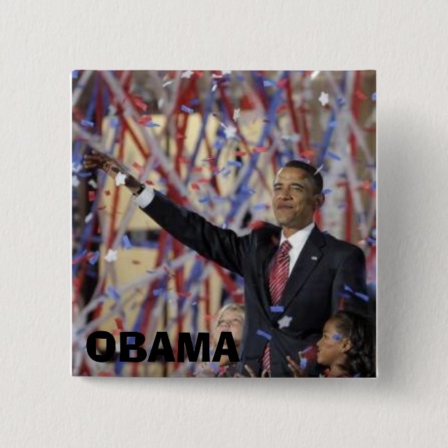 OBAMA 2 INCH SQUARE BUTTON (Front)