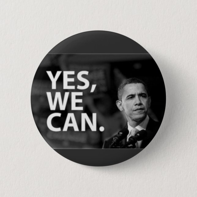obama 3 2 inch round button (Front)