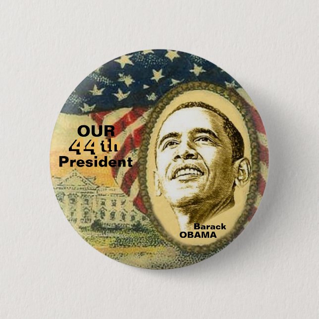 Obama 44 2 inch round button (Front)