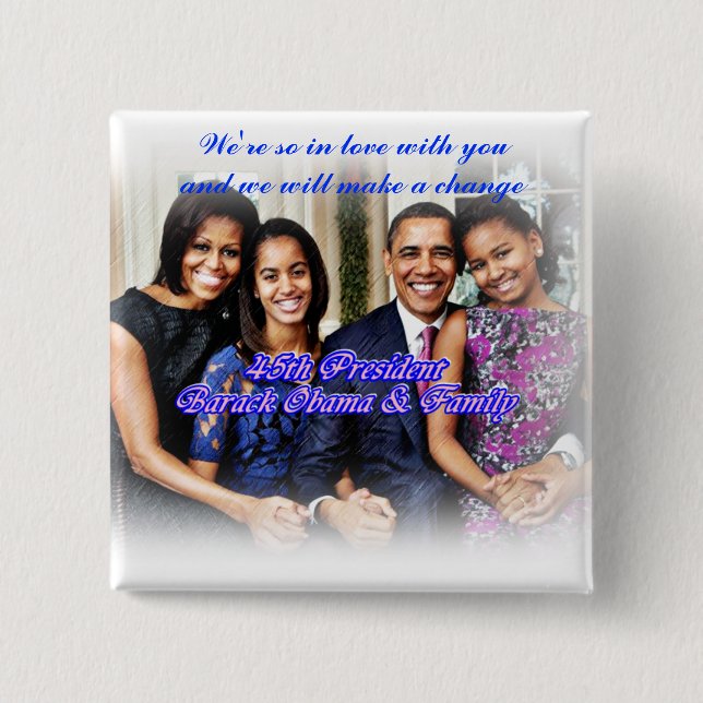 Obama,45th President_Button 2 Inch Square Button (Front)