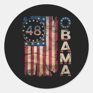Obama 48th President American Flag Obama For Presi Classic Round Sticker