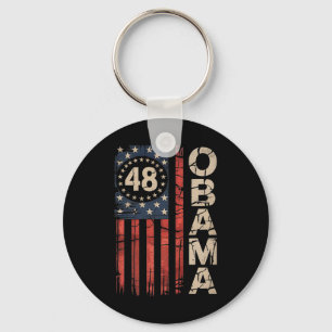 Obama 48th President American Flag Obama For Presi Keychain
