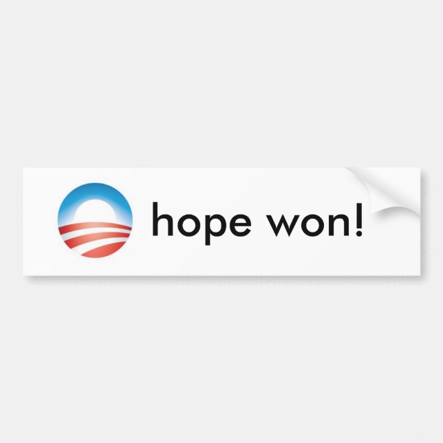 obama_4color_omark, hope won! - Customized Bumper Sticker (Front)