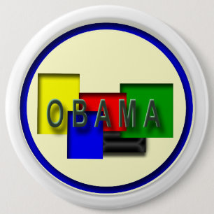 Obama 6 Inch Round Button