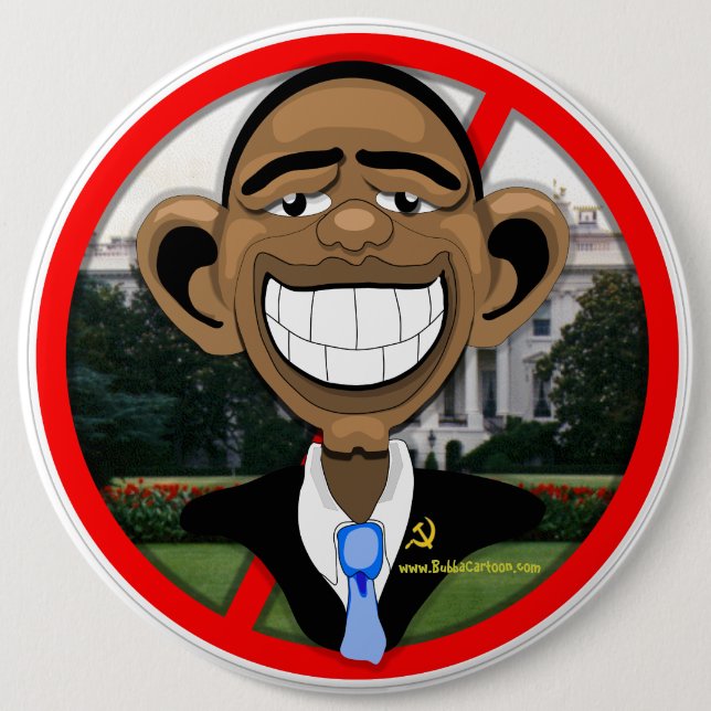 OBAMA 6 INCH ROUND BUTTON (Front)