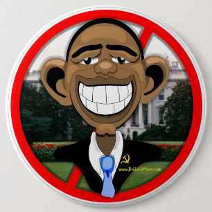 OBAMA 6 INCH ROUND BUTTON