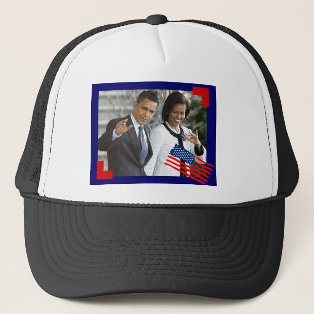 obama and first lady trucker hat (Front)