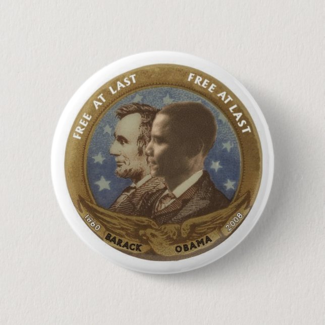 Obama and Lincoln 2 Inch Round Button (Front)
