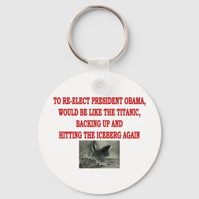 OBAMA AND THE TITANIC KEYCHAIN (Front)