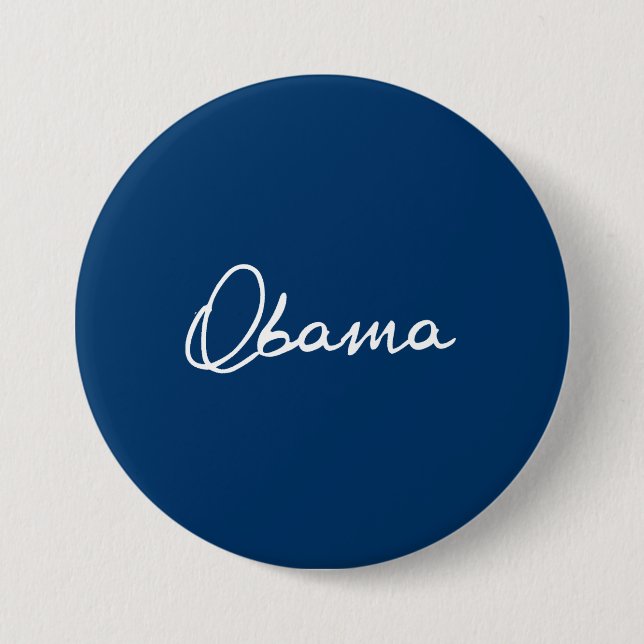 OBAMA AUTOGRAPH 3 INCH ROUND BUTTON (Front)
