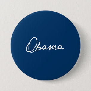 OBAMA AUTOGRAPH 3 INCH ROUND BUTTON