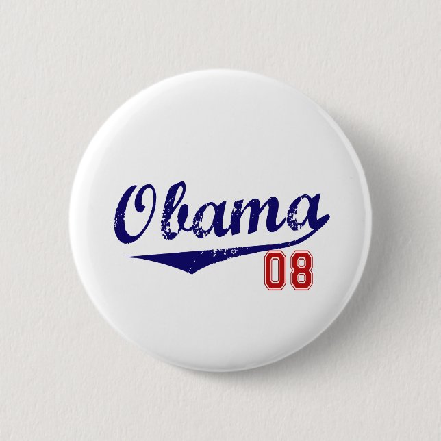 obama baseall 2 inch round button (Front)