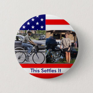 Obama Bicycle Palin Motorcyle 2 Inch Round Button