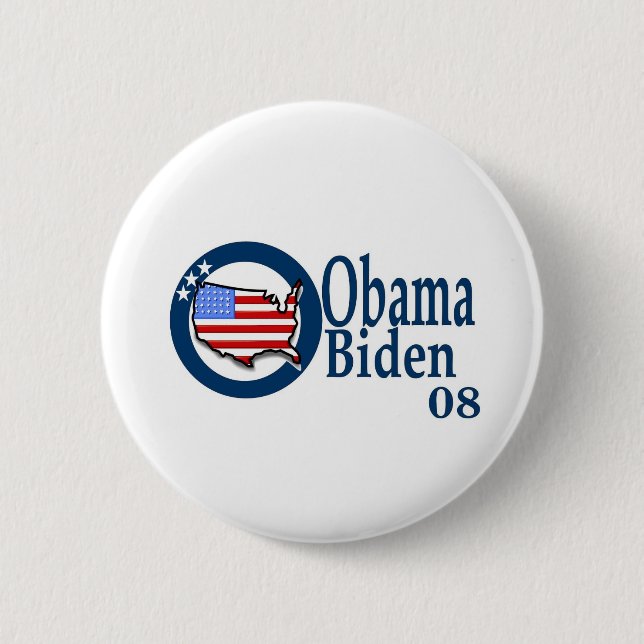 Obama Biden 08 2 Inch Round Button (Front)