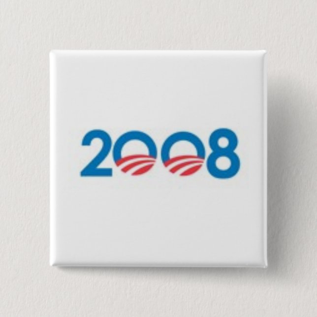 OBAMA BIDEN '08 2 INCH SQUARE BUTTON (Front)