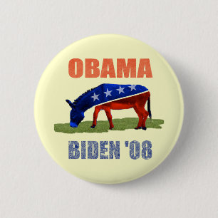 Obama Biden '08 Democratic Button Pin