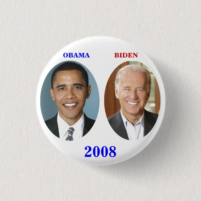OBAMA BIDEN 2008 1 INCH ROUND BUTTON (Front)
