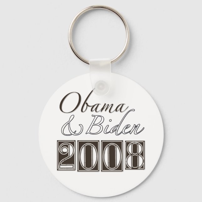 Obama Biden 2008 BW Keychain (Front)