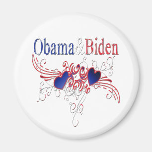 Obama Biden 2008 Patriotic Hearts Magnet