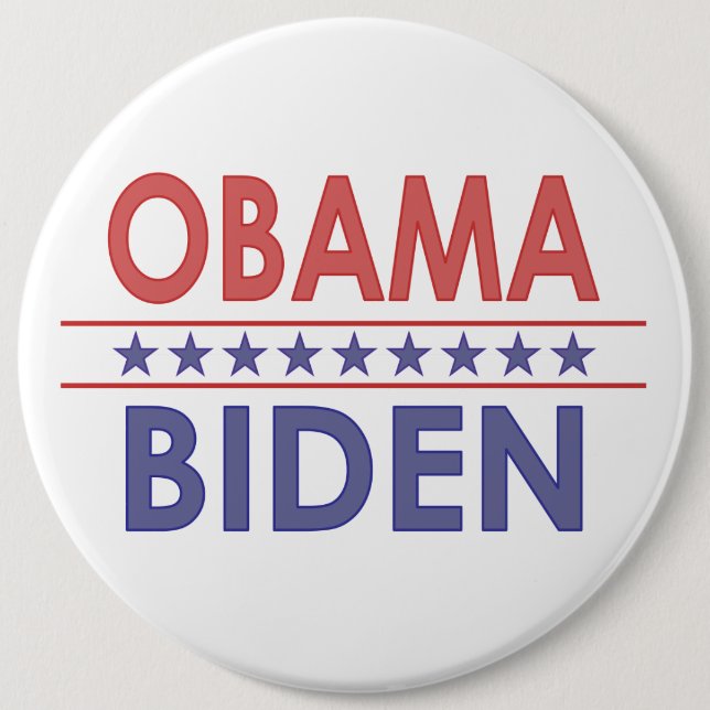 Obama-Biden 6 Inch Round Button (Front)