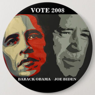 obama biden art copy , BARACK OBAMA    JOE BIDE... 6 Inch Round Button