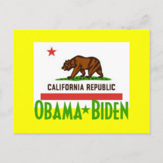 Obama Biden CALIFORNIA Postcard