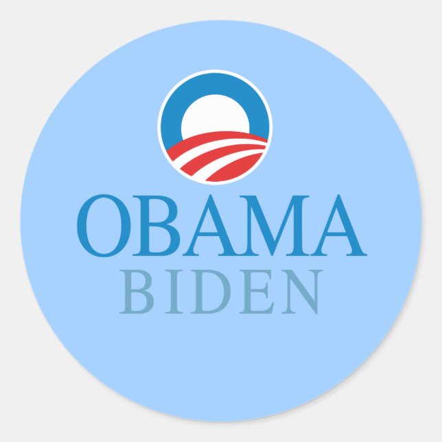 Obama Biden Classic Round Sticker (Front)