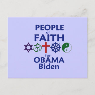 Obama Biden FAITH Postcard