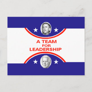 Obama Biden LEADERSHIP Postcard