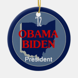 Obama Biden OHIO Ceramic Ornament