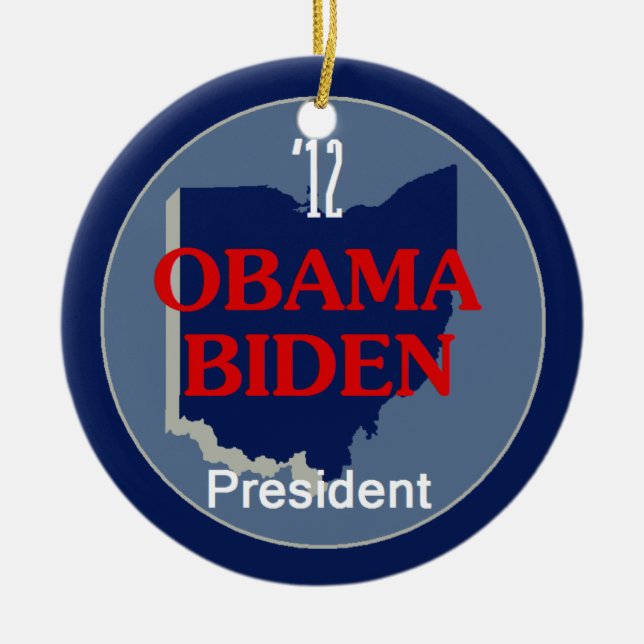 Obama Biden OHIO Ceramic Ornament (Front)