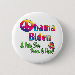 Obama Biden Peace  Hope 2008 copy 2 Inch Round Button
