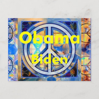 Obama Biden PEACE Postcard