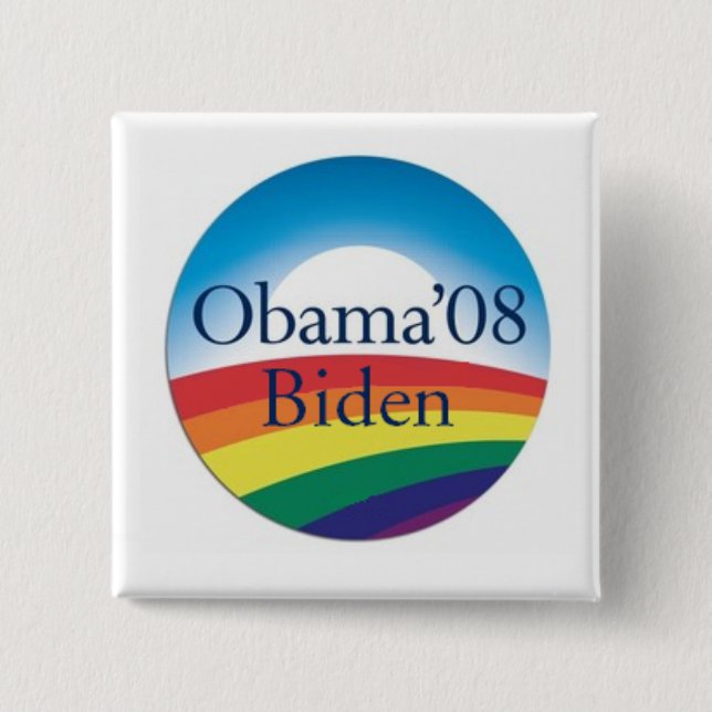 Obama Biden RAINBOW Button (Front)