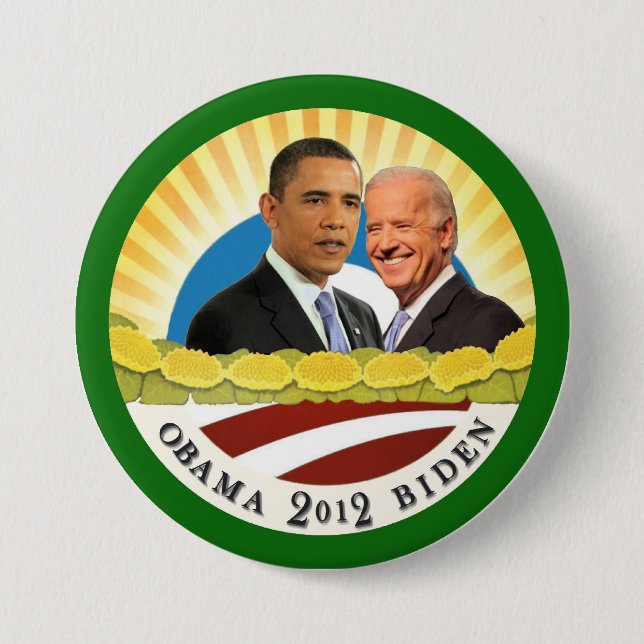 Obama & Biden Sunshine 3 Inch Round Button (Front)