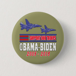 Obama Biden Support Our Troops 2 Inch Round Button