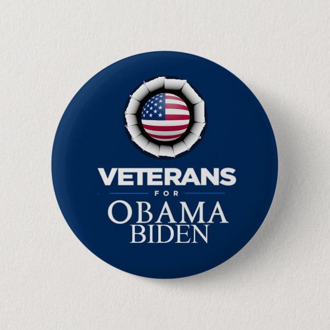 Obama Biden VETERANS Button (Front)
