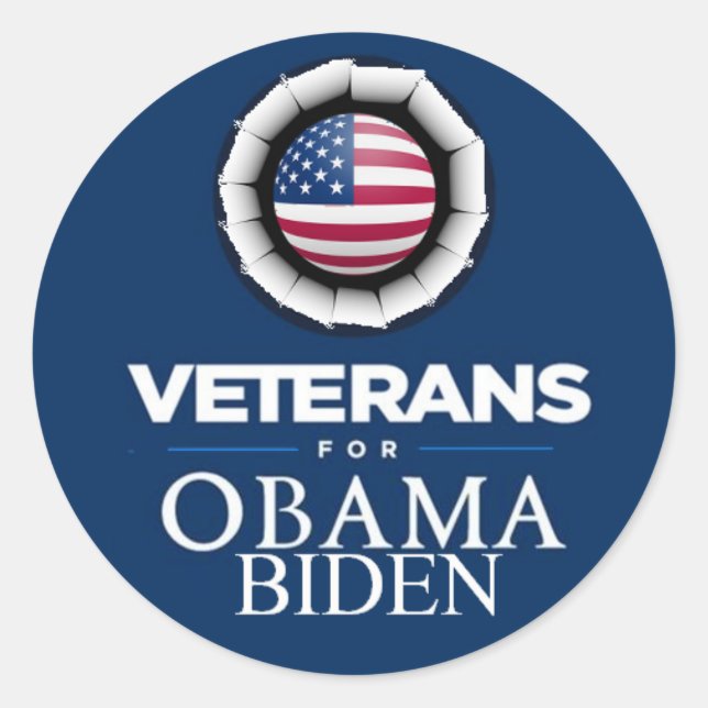 Obama Biden VETERANS Sticker (Front)